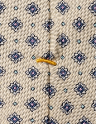 Shop Eton Men's Off-white Floral-print Silk Tie