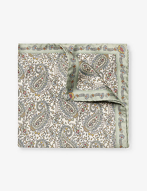 ETON: Paisley-print silk pocket square