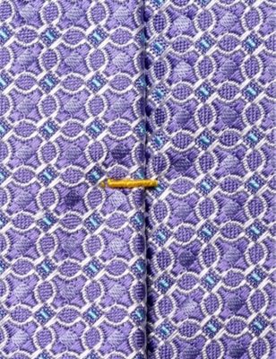 Shop Eton Men's Light Purple Patterned Silk Tie