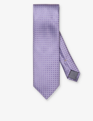 Eton Mens Light Purple Patterned Silk Tie