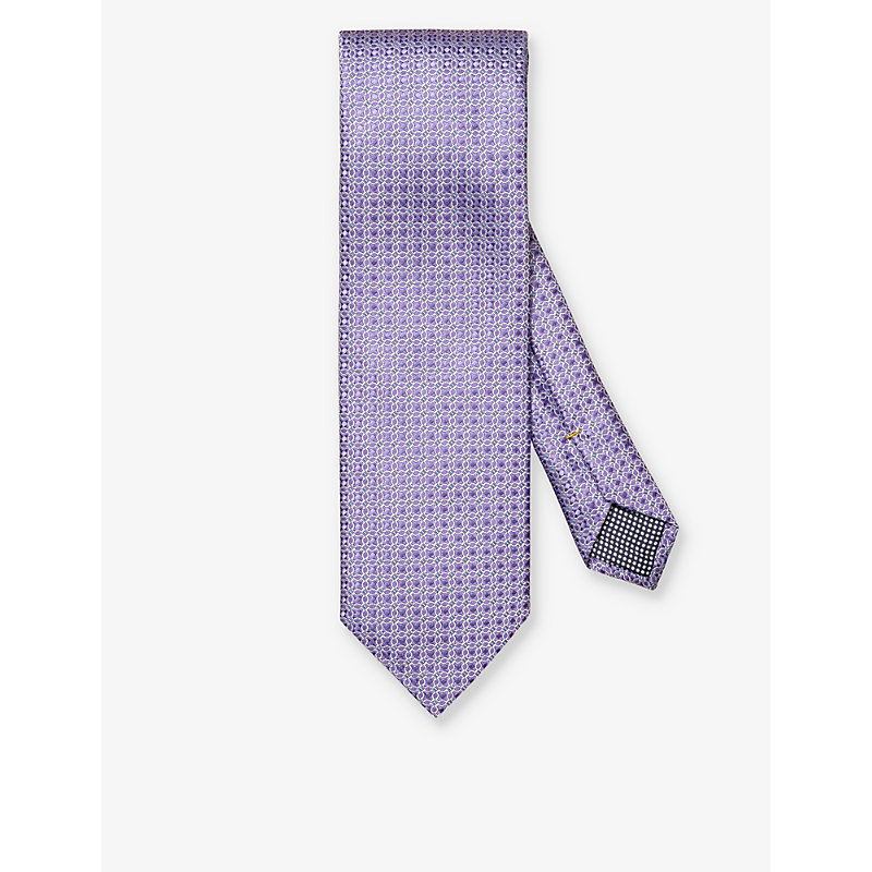 Eton Mens Light Purple Patterned Silk Tie