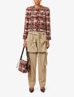 Shop Isabel Marant Women's Khaki Hadja Cargo-pocket Woven Trousers