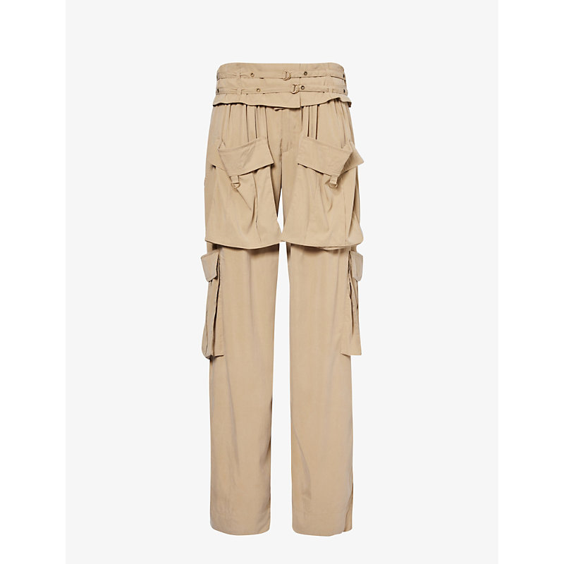 Shop Isabel Marant Hadja Cargo-pocket Woven Trousers In Khaki