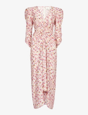 ISABEL MARANT: Albini graphic-pattern crepe maxi dress
