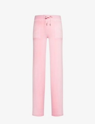 JUICY COUTURE: Del Ray straight-leg mid-rise velour jogging bottoms