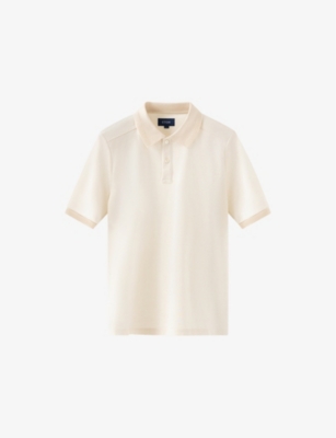 ETON: Knit-trim cotton-pique polo shirt