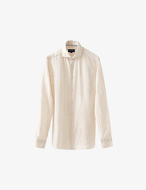 ETON: Striped regular-fit linen shirt