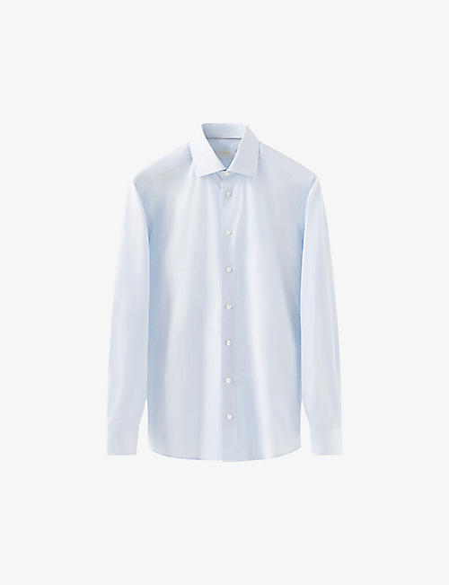 ETON: Elevated-twill regular-fit cotton shirt