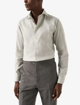 ETON: Signature Twill striped slim-fit cotton shirt