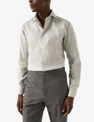 ETON: Signature Twill Striped Contemporary-Fit Cotton Shirt