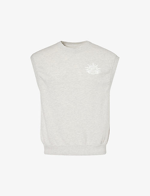 REPLAY: Logo-print sleeveless cotton-blend sweatshirt