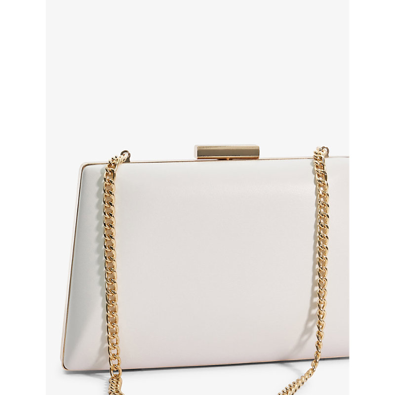 Shop Dune Bellaire Chain-strap Faux-leather Clutch Bag In White-plain Synthetic