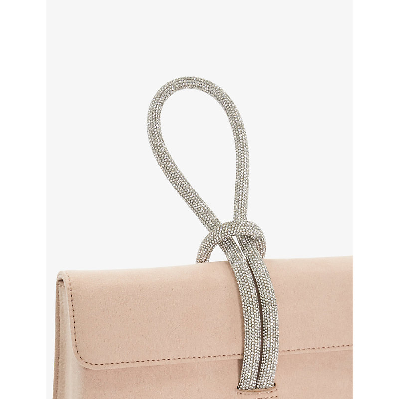 Shop Dune Women's Blush-fabric Brynie Faux-suede Top-handle Bag