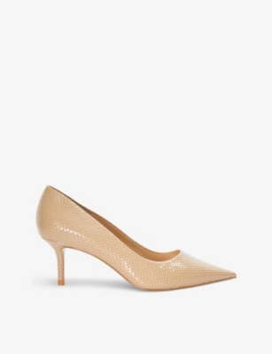 Shop Dune Women's Blush-synthetic Absolute Stiletto-heel Faux-leather Court Shoes