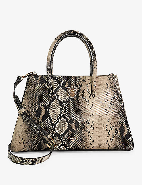 DUNE: Daitlyn snake-effect faux-leather top-hand bag
