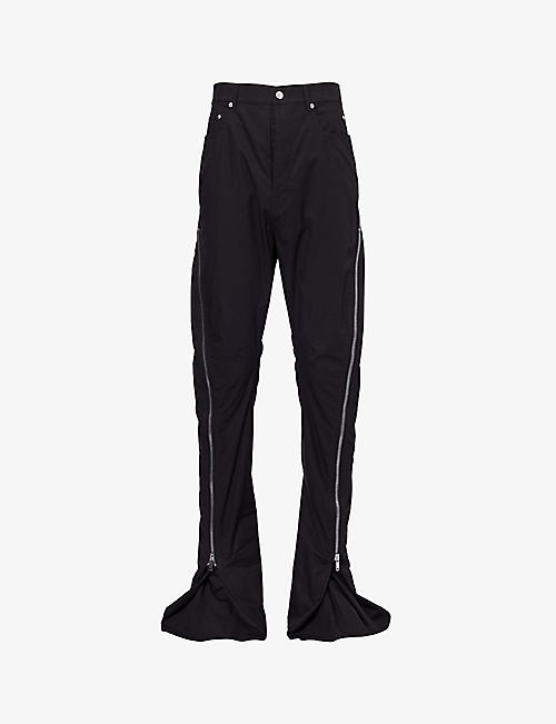 RICK OWENS: Bolan zip-embellished tapered cotton trousers