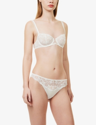 Aubade Womens Opale Kiss Of Love Half-cup Lace Woven Bra In Opale