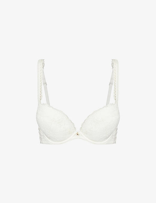AUBADE: Kiss of Love lace-embellished woven plunge bra