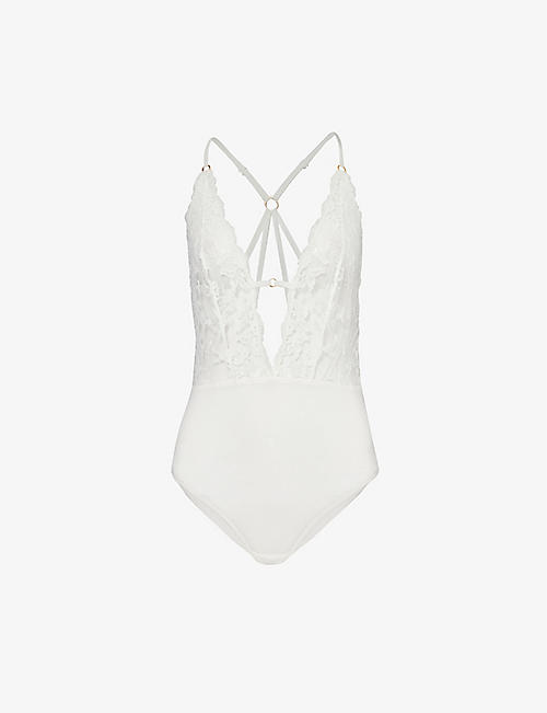 AUBADE: Kiss Of Love plunge-neck lace body
