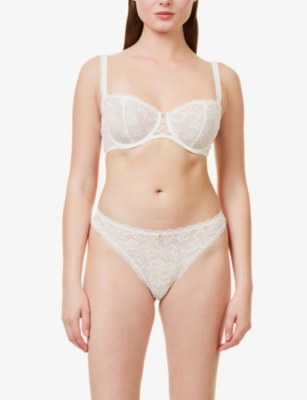 Aubade Womens Opale Rosessence Mid-rise Stretch-lace Tanga Briefs In Opale