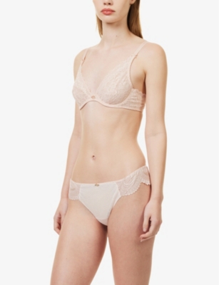 Shop Aubade Rosessence Underwired Stretch-lace Bra In Nude D Ete