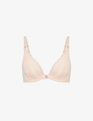Shop Aubade Rosessence Underwired Stretch-lace Bra In Nude D Ete