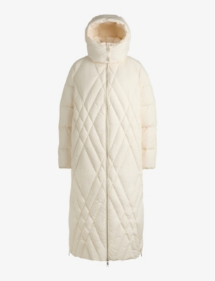 BOSS: Diamond-quilted hooded shell-down coat