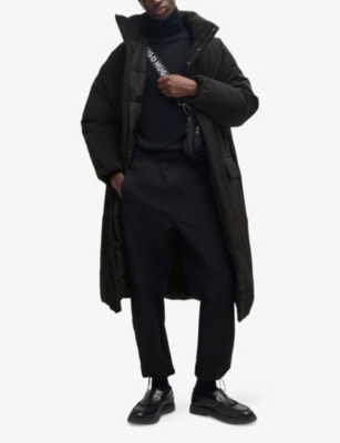Hugo Boss Water-repellent Parka Jacket In Superblack Fabric In Black