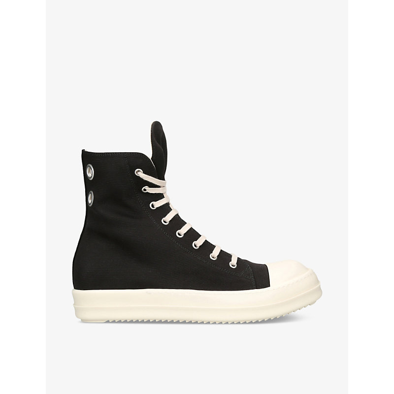 Drkshdw Contrast-toe Lace-up Canvas High-top Trainers In Blk/white
