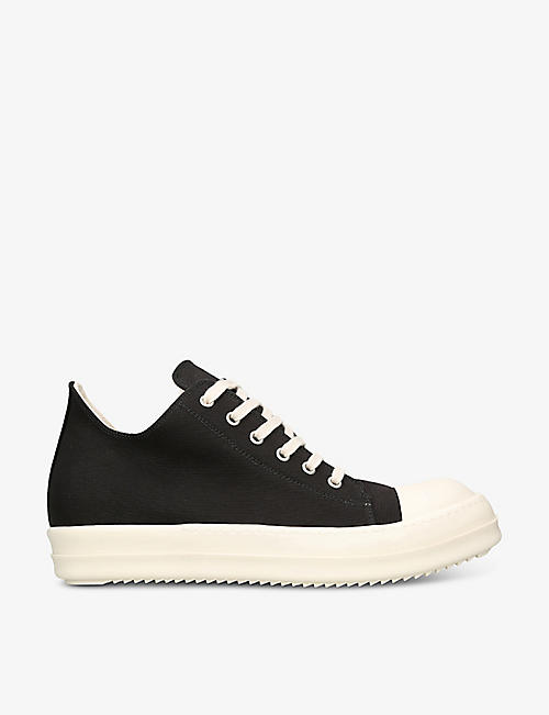 DRKSHDW: Colour-blocked serrated-sole canvas low-top trainers