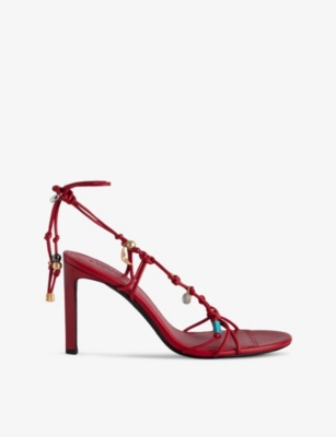 Shop Zadig & Voltaire Zadig&voltaire Women's Power Alana Charm-embellished Heeled Leather Sandals