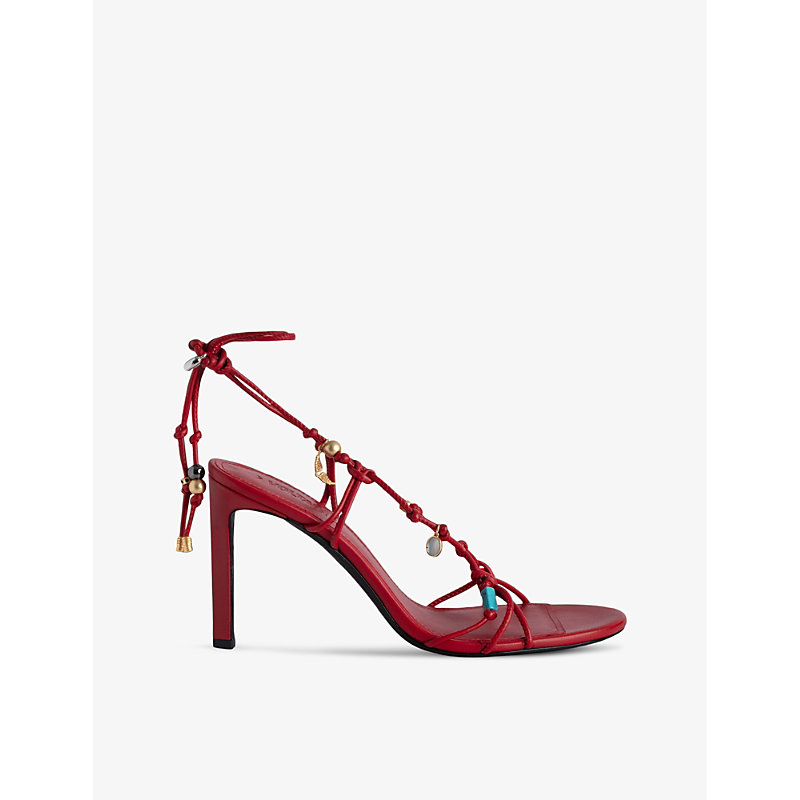 Shop Zadig & Voltaire Zadig&voltaire Womens Power Alana Charm-embellished Heeled Leather Sandals