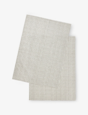 THE WHITE COMPANY: Ditsy Heart-Print Cotton Tea Towel Set Of Two