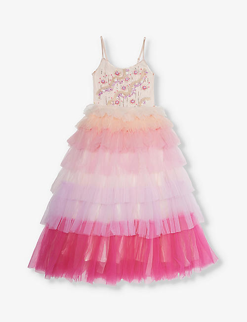 TUTU DU MONDE: Sequin and bead-embellished cotton dress 6-11 years