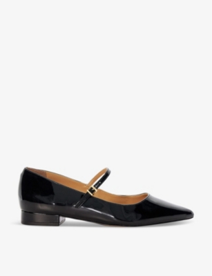 Shop Dune Womens Black-synthetic Patent Hastas Pointed Patent Faux-leather Mary-jane Courts