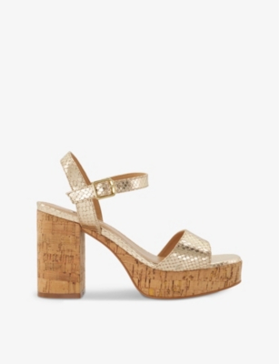 DUNE: Jodi metallic leather platform sandals