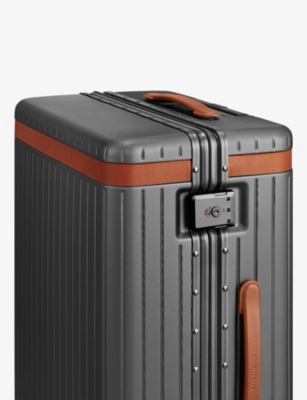 Carl Friedrik The Check-in Suitcase 65cm In Cognac/grey