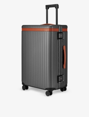 Shop Carl Friedrik Cognac/grey The Check-in Suitcase 65cm