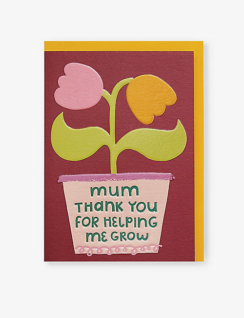 RASPBERRY BLOSSOM: 'Mum Thank You For Helping Me Grow' Mother's Day card