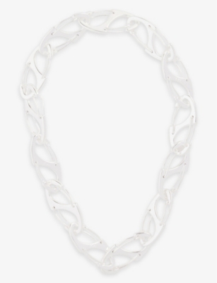 Shop Martine Ali Men's Silver Bias Lanyard-clasp 925 Sterling-silver Plated Brass Necklace