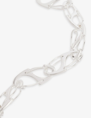 Shop Martine Ali Men's Silver Bias Lanyard-clasp 925 Sterling-silver Plated Brass Bracelet