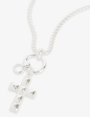 Shop Martine Ali Dimitra Cross-pendant 925 Sterling-silver Plated Brass Necklace