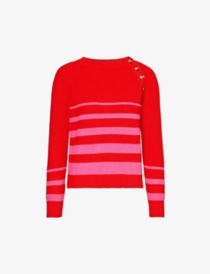 Aspiga Rhia Striped Cotton And Cashmere blend Knitted Jumper In