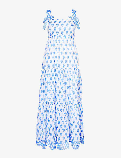 ASPIGA: Tabitha floral-print organic-cotton maxi dress