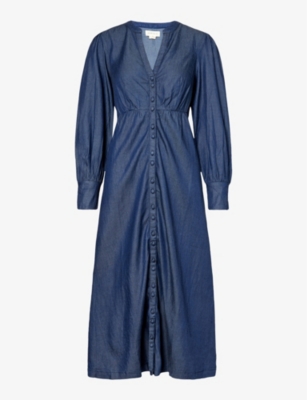 ASPIGA Trinity long sleeved woven midi dress Selfridges