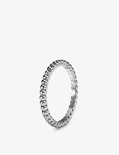 VAN CLEEF & ARPELS: Perlée 18ct white-gold ring