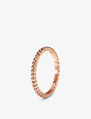 Van Cleef & Arpels Womens Pink Gold Perlée 18ct Rose-gold Ring