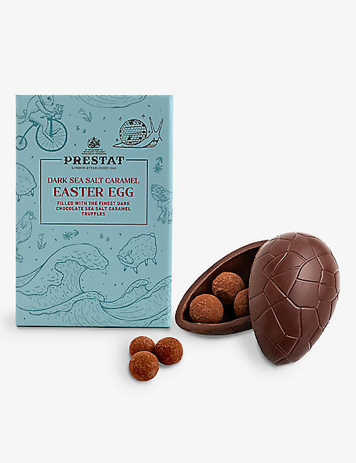 PRESTAT: Dark Sea Salt Caramel Easter egg with truffles 170g