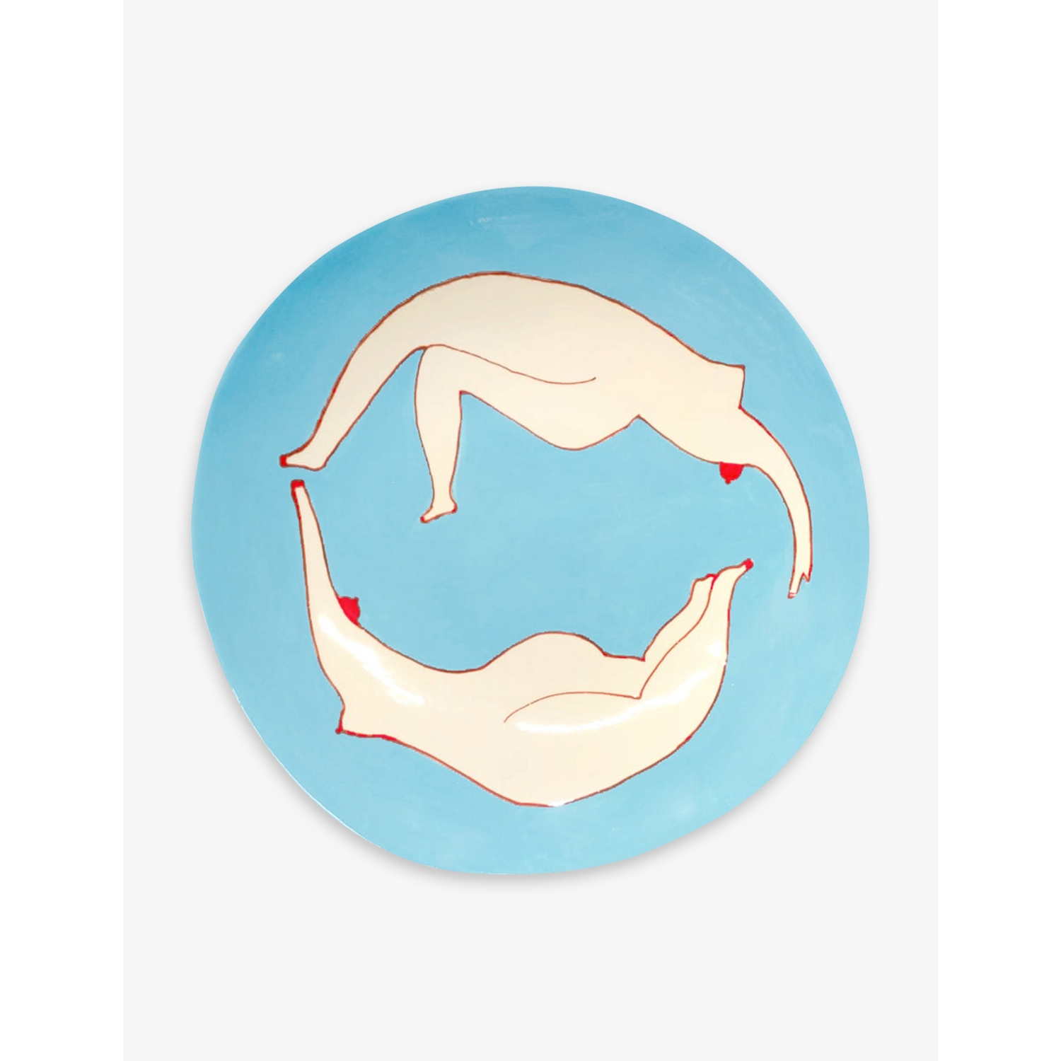 Laetitia Rouget Swimmers Hand-Painted Stoneware Fruit Platter 36cm