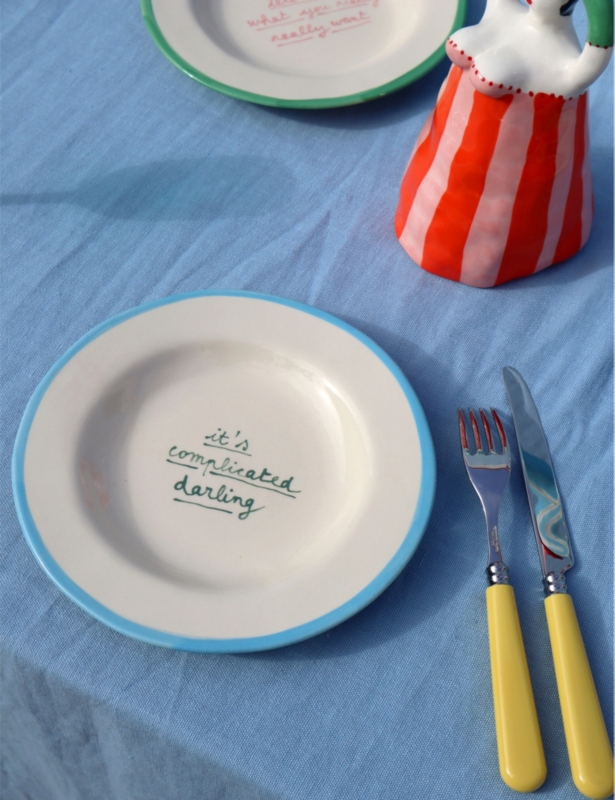 It's Complicated Darling stoneware dessert plate 20cm